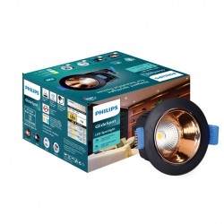 PHILIPS 7 Watt Rose Gold Reflector LED Ceiling COB Round Spot Light with Adjustable Tilt |Cut out: 67mm | Cool White, Pack of 1 (Glide Spot)