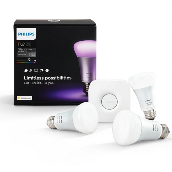 PHILIPS Hue Starter Kit with 10W E27 Bulb, Compatible with Amazon Alexa, Apple Home Kit, and The Google Assistant (White and Color Ambiance) PHILIPS Hue Starter Kit with 10W E27 Bulb, Compatible with Amazon Alexa, Apple Home Kit, and The Google Assistant (White and Color Ambiance)