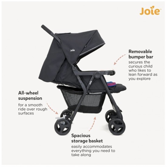 Joie Stroller Aire Twin, Rosy and Sea (Multicolour) Joie Stroller Aire Twin, Rosy and Sea (Multicolour)