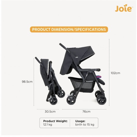 Joie Stroller Aire Twin, Rosy and Sea (Multicolour) Joie Stroller Aire Twin, Rosy and Sea (Multicolour)