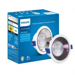PHILIPS 12 Watt Black Reflector LED Ceiling COB Round Spot Light with Focused Beam | Cut Out: 102mm | Cool Day LIGHT Deco Bright