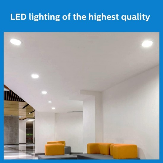 PHILIPS Ultra Glow 10-watt Round LED Downlighter | 3 Colors in 1 Recessed LED Downlight | LED Ceiling Light for Home and Hall | Cut Out: 4 inch, Color: Tunable White PHILIPS Ultra Glow 10-watt Round LED Downlighter | 3 Colors in 1 Recessed LED Downlight | LED Ceiling Light for Home and Hall | Cut Out: 4 inch, Color: Tunable White
