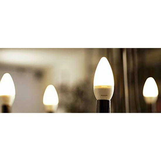 PHILIPS 4-Watt 400-lumen Candle Frosted E14 Base (Warm White) PHILIPS 4-Watt 400-lumen Candle Frosted E14 Base (Warm White)