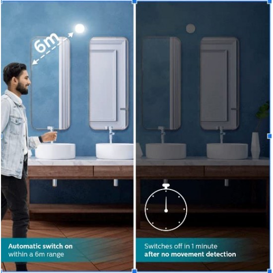 PHILIPS Motion Sensor B22 LED Bulb | Motion Sensor Light for Home | Motion Sensor LED Bulb | Crystal White, Pack of 1 PHILIPS Motion Sensor B22 LED Bulb | Motion Sensor Light for Home | Motion Sensor LED Bulb | Crystal White, Pack of 1