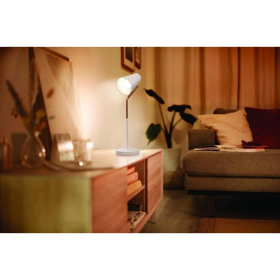 PHILIPS 10-Watt Wiz Smart Colour Changing/Dimmable/Wi-Fi Enabled LED Desk Lamp|Compatible With Amazon Alexa & Google Assistant|Table Lamp For Bedroom, Study|Multicolour Desklight, E27 PHILIPS 10-Watt Wiz Smart Colour Changing/Dimmable/Wi-Fi Enabled LED Desk Lamp|Compatible With Amazon Alexa & Google Assistant|Table Lamp For Bedroom, Study|Multicolour Desklight, E27