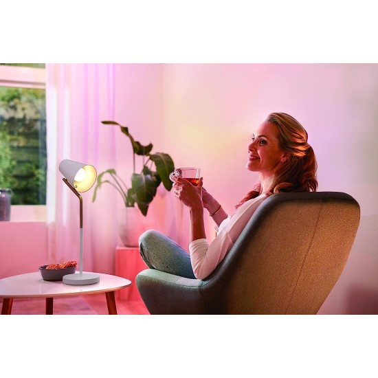 PHILIPS 10-Watt Wiz Smart Colour Changing/Dimmable/Wi-Fi Enabled LED Desk Lamp|Compatible With Amazon Alexa & Google Assistant|Table Lamp For Bedroom, Study|Multicolour Desklight, E27 PHILIPS 10-Watt Wiz Smart Colour Changing/Dimmable/Wi-Fi Enabled LED Desk Lamp|Compatible With Amazon Alexa & Google Assistant|Table Lamp For Bedroom, Study|Multicolour Desklight, E27