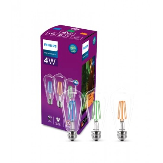 PHILIPS 4-watt E27 ST64 LED Glass Amber Filament Bulb (Green) PHILIPS 4-watt E27 ST64 LED Glass Amber Filament Bulb (Green)