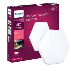 Philips Rimless Full Glow 20-watt Hexa LED Surface Downlighter | Hexagon Shape LED Downlight for Ceiling | LED Ceiling Light for Home & Hall (Natural White)