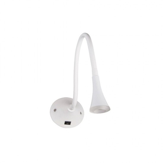 PHILIPS 3 Watt Aluminium Bedside Light (White) 48042 PHILIPS 3 Watt Aluminium Bedside Light (White) 48042