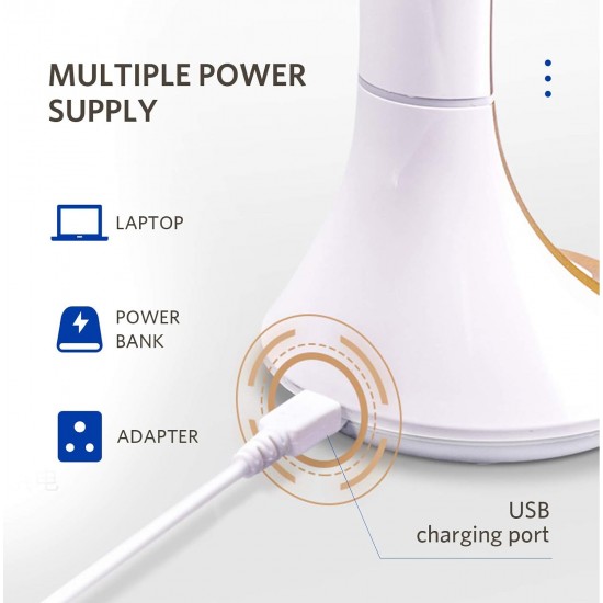 OPPLE 5W Led Desk Lamp, Flicker Table Lamp, Study Lamps, Rechargable & Long Battery Backup, 3 Levels Brightness Mode, Touch Control (Pack of 1, Polycarbonate) OPPLE 5W Led Desk Lamp, Flicker Table Lamp, Study Lamps, Rechargable & Long Battery Backup, 3 Levels Brightness Mode, Touch Control (Pack of 1, Polycarbonate)