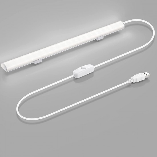 OPPLE Polycarbonate Led Under Cabinet Light, 1Ft Usb Plug In Led Batten Light With 5Ft Cable & Switch Controller OPPLE Polycarbonate Led Under Cabinet Light, 1Ft Usb Plug In Led Batten Light With 5Ft Cable & Switch Controller
