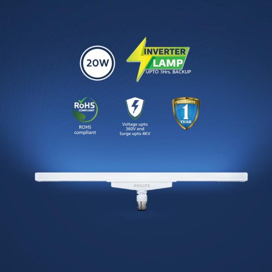 PHILIPS T Beamer 20w Rechargeable Emergency Inverter LED Light Bulb, Cool Day White, Standard PHILIPS T Beamer 20w Rechargeable Emergency Inverter LED Light Bulb, Cool Day White, Standard