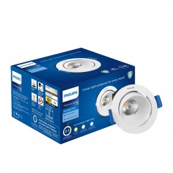 PHILIPS 12-watt Round LED COB Spot Light | 3 Colors in 1 Astra Spot LED Spotlight for Display & Decorations | Adjustable and Tiltable | Cut Out: 84mm, Color: Tunable White