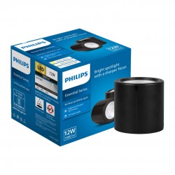 PHILIPS 12W Surface Mounted LED Spot Light | Synthetic Cylindrical COB Spot Down Light for Home & Decoration | Light Color: Cool Day Light