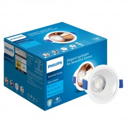 PHILIPS 7 Watt White Reflector LED Ceiling COB Round Spot Light with Focused Beam | Cut out: 75mm | Cool Day Light (Deco Bright)