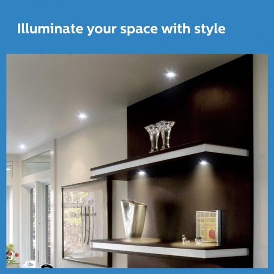 PHILIPS 7 Watt Chrome Reflector LED Ceiling COB Round Spot Light with Focused Beam | Cut out: 75mm | Cool Day Light (Deco Bright) PHILIPS 7 Watt Chrome Reflector LED Ceiling COB Round Spot Light with Focused Beam | Cut out: 75mm | Cool Day Light (Deco Bright)