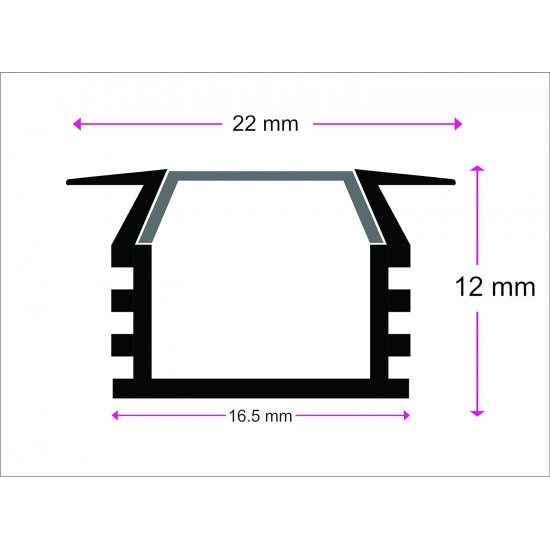 ORANGEVOLT Aluminium Rectangular Conciled LED 1Meter Profile Channels with Diffused Cover, End Caps and Mounting Clips for LED Strip Light ORANGEVOLT Aluminium Rectangular Conciled LED 1Meter Profile Channels with Diffused Cover, End Caps and Mounting Clips for LED Strip Light