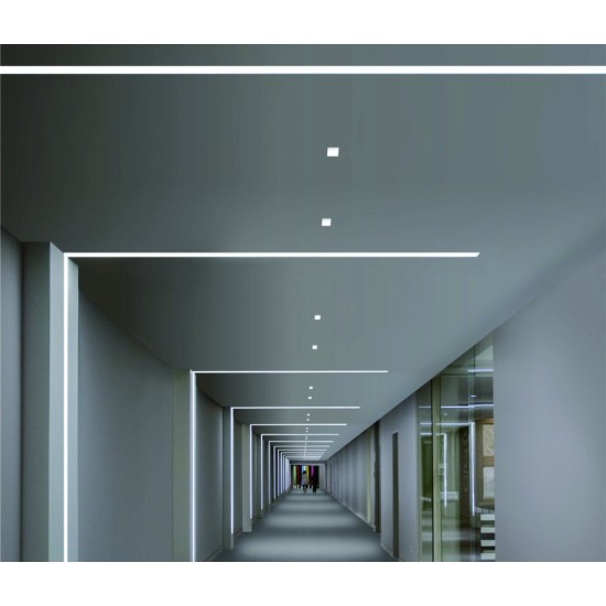 ORANGEVOLT Aluminium Rectangular Conciled LED 1Meter Profile Channels with Diffused Cover, End Caps and Mounting Clips for LED Strip Light ORANGEVOLT Aluminium Rectangular Conciled LED 1Meter Profile Channels with Diffused Cover, End Caps and Mounting Clips for LED Strip Light