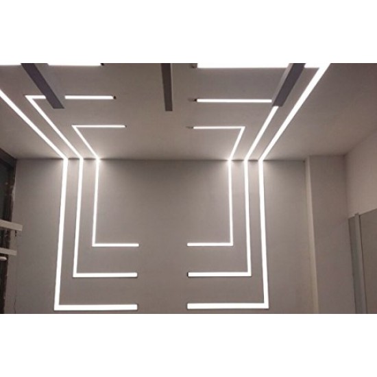 ORANGEVOLT Aluminium Rectangular Conciled LED 1Meter Profile Channels with Diffused Cover, End Caps and Mounting Clips for LED Strip Light ORANGEVOLT Aluminium Rectangular Conciled LED 1Meter Profile Channels with Diffused Cover, End Caps and Mounting Clips for LED Strip Light