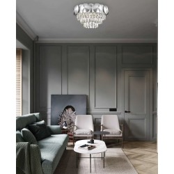 Philips 581968 Shield Chandelier Chrome & Clear Crystal 