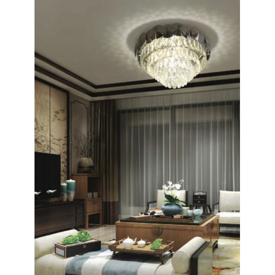 Philips 581968 Shield Chandelier Chrome & Clear Crystal Philips 581968 Shield Chandelier Chrome & Clear Crystal