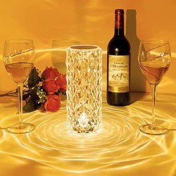 Orangevolt™ Crystal Lamp,16 Color Changing Rose Crystal Diamond Table Lamp,USB Rechargeable Touch Bedside Lamp Night Light with Remote Control, for Bedroom Living Room Party Dinner Decor