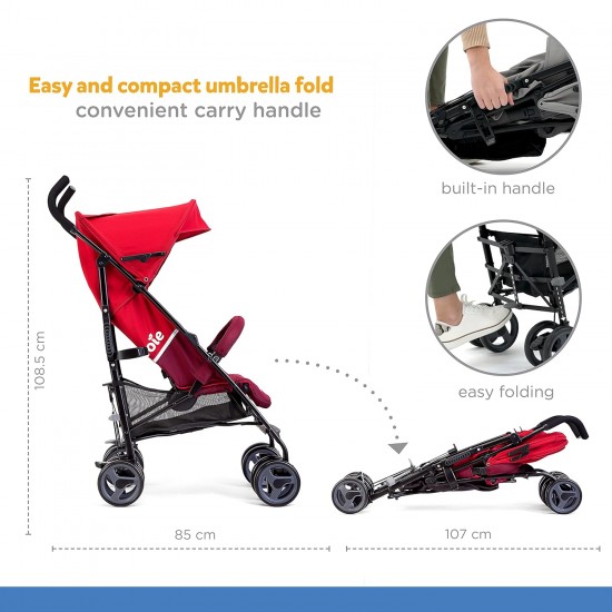 Joie Nitro Lx Umbrella Newborn Stroller with Flat Reclining Seat (Birth to 22.5Kg) -Multicolor Joie Nitro Lx Umbrella Newborn Stroller with Flat Reclining Seat (Birth to 22.5Kg) -Multicolor