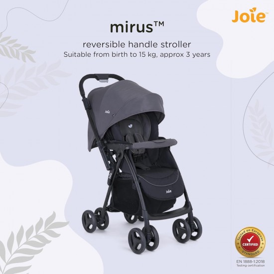Joie Mirus Lightweight Baby Stroller-Pram with Reversible Handle, Hand Brake and One-Hand Fold, Buggy for Kids 0-2 Years(Upto 17.5 Kg), Ember, 1 Count(Pack of 1)(S1703Aaemb000), Black Joie Mirus Lightweight Baby Stroller-Pram with Reversible Handle, Hand Brake and One-Hand Fold, Buggy for Kids 0-2 Years(Upto 17.5 Kg), Ember, 1 Count(Pack of 1)(S1703Aaemb000), Black