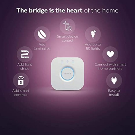 PHILIPS Hue Bridge for Hue Smart Lights, Compatible with Amazon Alexa, Apple Home Kit, and The Google Assistant (White) PHILIPS Hue Bridge for Hue Smart Lights, Compatible with Amazon Alexa, Apple Home Kit, and The Google Assistant (White)
