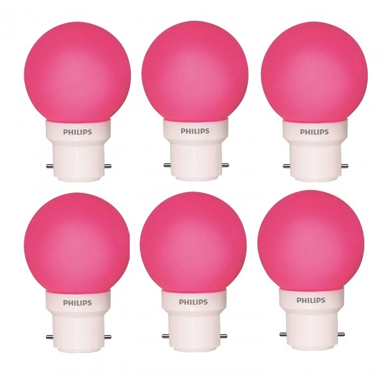 PHILIPS 0.5 watt B22 LED Deco mini (Pink, Pack of 6) PHILIPS 0.5 watt B22 LED Deco mini (Pink, Pack of 6)