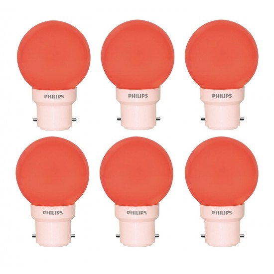 PHILIPS 0.5 watt B22 LED Deco mini (Red, Pack of 6) PHILIPS 0.5 watt B22 LED Deco mini (Red, Pack of 6)