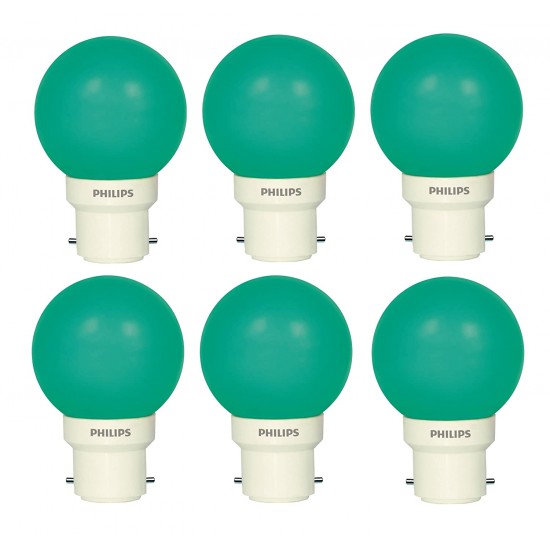 PHILIPS 0.5 watt B22 LED Deco mini (Green, Pack of 6) PHILIPS 0.5 watt B22 LED Deco mini (Green, Pack of 6)
