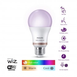 Philips Wiz Wi-Fi Enabled 9-Watt E27 LED Smart Bulb, Compatible with Amazon Alexa and Google Assistant(16M Colors + Shades of White + Dimmable + Tunable)