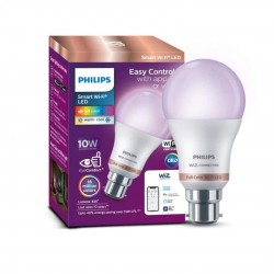 Philips Wiz Smart Wi-Fi 10-Watt B22 LED Bulb (16 Million Colors, Compatible with Amazon Alexa and Google Assistant)