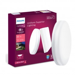 Philips Rimless Full Glow 6-Watt Round LED Surface Downlighter for Ceiling | LED Ceiling Light for Home & Hall (Warm White)