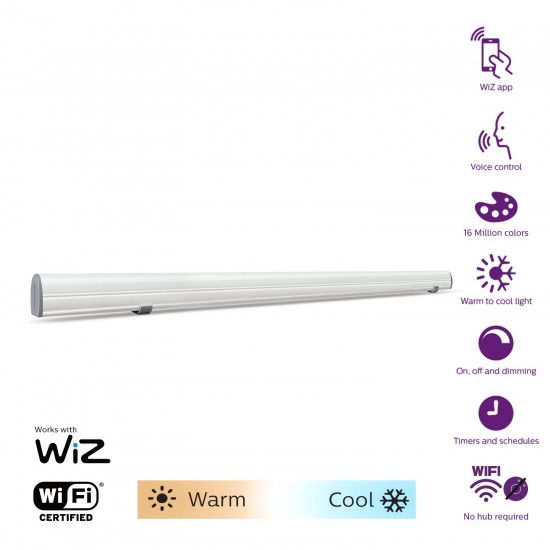 PHILIPS Smart Wi-Fi LED Batten 24-Watt WiZ Connected (Pack of 1) (Shades of White + Tunable + Dimmable + Pre-Set Modes) (Compatible with Amazon Alexa and Google Assistant) PHILIPS Smart Wi-Fi LED Batten 24-Watt WiZ Connected (Pack of 1) (Shades of White + Tunable + Dimmable + Pre-Set Modes) (Compatible with Amazon Alexa and Google Assistant)