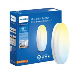 PHILIPS Full Glow 12-watt Round LED Surface Downlighter | 3 Colors in 1 Rimless LED Downlighter | Color: Tunable White