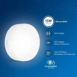 PHILIPS Full Glow Motion Sensor 15-watt Round LED Surface Downlighter | Cool Day Light