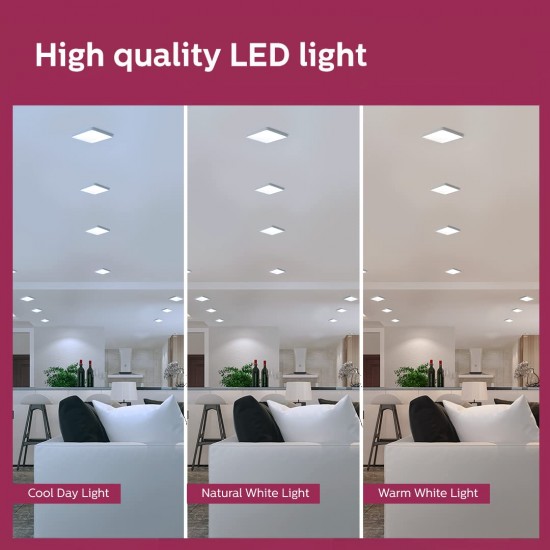 PHILIPS Rimless Full Glow 15-watt Square LED Surface Downlighter | Cool Day Light PHILIPS Rimless Full Glow 15-watt Square LED Surface Downlighter | Cool Day Light