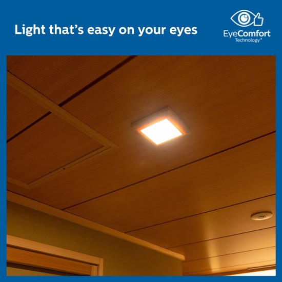 PHILIPS Ultra Glow 10-watt Square LED Downlighter | 3 Colors in 1 Recessed LED Downlight | LED Ceiling Light for Home and Hall | Cut Out: 4 inch, Color: Tunable White PHILIPS Ultra Glow 10-watt Square LED Downlighter | 3 Colors in 1 Recessed LED Downlight | LED Ceiling Light for Home and Hall | Cut Out: 4 inch, Color: Tunable White