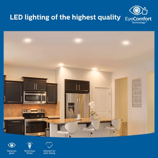 PHILIPS Ultra Glow 10-watt Square LED Downlighter | 3 Colors in 1 Recessed LED Downlight | LED Ceiling Light for Home and Hall | Cut Out: 4 inch, Color: Tunable White PHILIPS Ultra Glow 10-watt Square LED Downlighter | 3 Colors in 1 Recessed LED Downlight | LED Ceiling Light for Home and Hall | Cut Out: 4 inch, Color: Tunable White