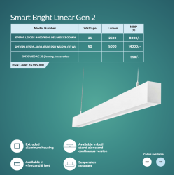 Philips SP170P LED50S-4000/6500 PSU W5L113 OD WH Smartbright Linear
