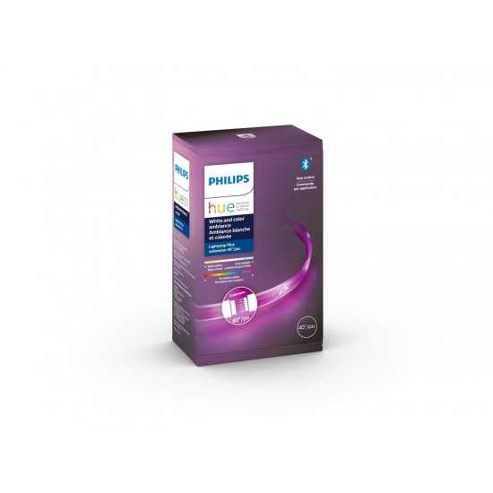 Philips Hue Lightstrip Extension v4 [1 m] White and Colour Ambiance Smart LED Kit with Bluetooth, Compatible with Alexa, Google Assistant and Apple HomeKit [Energy Class A+]
