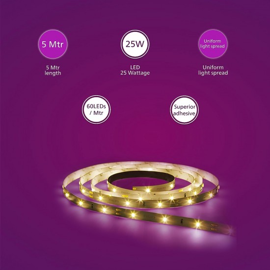 PHILIPS LED Cove Light for Ceiling | 5-Meter LED Strip Light for Home Decoration | CoveGlow, Cool Day Light PHILIPS LED Cove Light for Ceiling | 5-Meter LED Strip Light for Home Decoration | CoveGlow, Cool Day Light