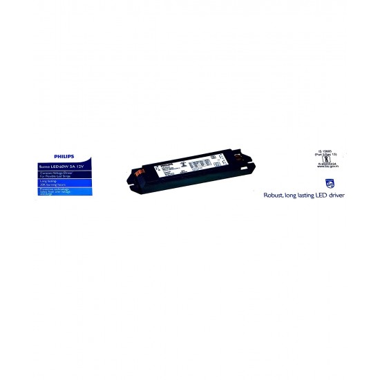 PHILIPS Strip Light 60-watt LED Transformer | LED Strip 5A Driver for Power Supply | Black, Pack of 1 PHILIPS Strip Light 60-watt LED Transformer | LED Strip 5A Driver for Power Supply | Black, Pack of 1