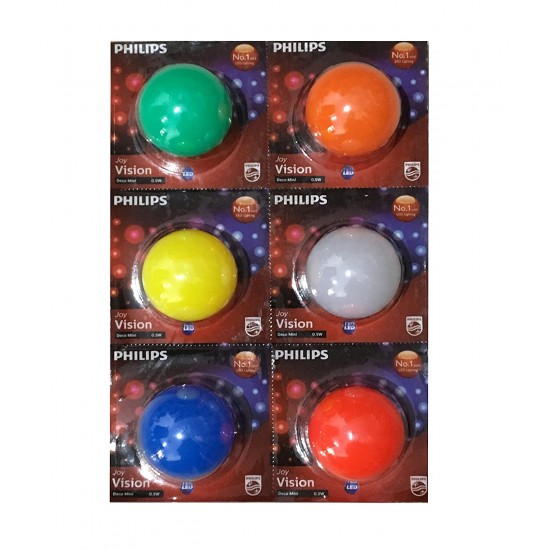 PHILIPS 0.5 watt B22 LED Deco mini (Multicolor, Pack of 6) PHILIPS 0.5 watt B22 LED Deco mini (Multicolor, Pack of 6)