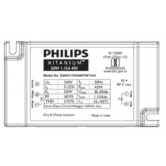 Philips Xitanium 50W 1.15A 40V LED Driver Philips Xitanium 50W 1.15A 40V LED Driver