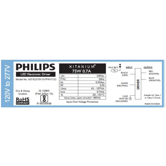 Philips Xitanium 75W 0.7A 240V OEM LED Driver Philips Xitanium 75W 0.7A 240V OEM LED Driver