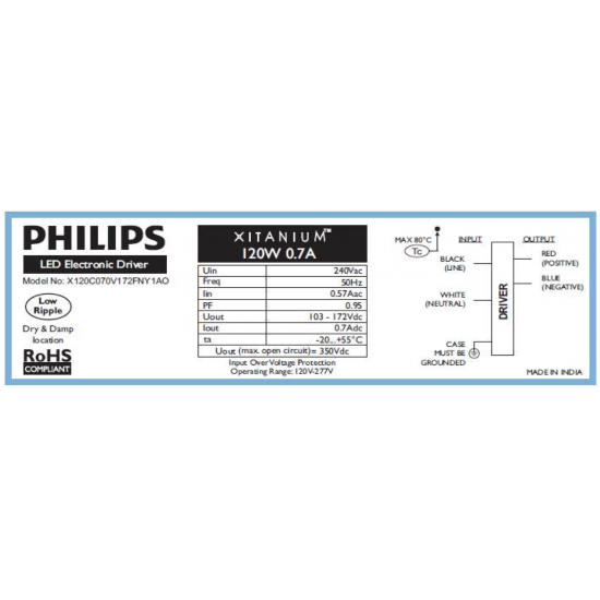 Philips Xitanium 120W 0.7A 240V OEM Driver Philips Xitanium 120W 0.7A 240V OEM Driver