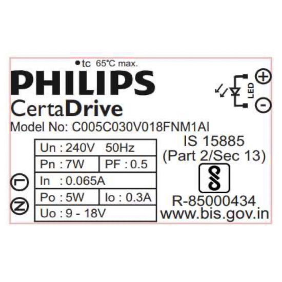 PHILIPS CertaDrive 5W 300mA 18V - 929002889706 PHILIPS CertaDrive 5W 300mA 18V - 929002889706